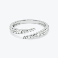 Diamond Ring, 14k Gold Diamond Claw Ring, 14k Gold Pave Diamond Open Cuff Claw Diamond Ring, Stackable Ring, Anniversary Gift Idea, White