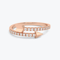 Diamond Arrow Ring in 14k Gold, Pave Diamond Thick Statement Jewelry Ring, Dainty Minimalist Ring,  Unique Diamond Stackable Band, 14k White