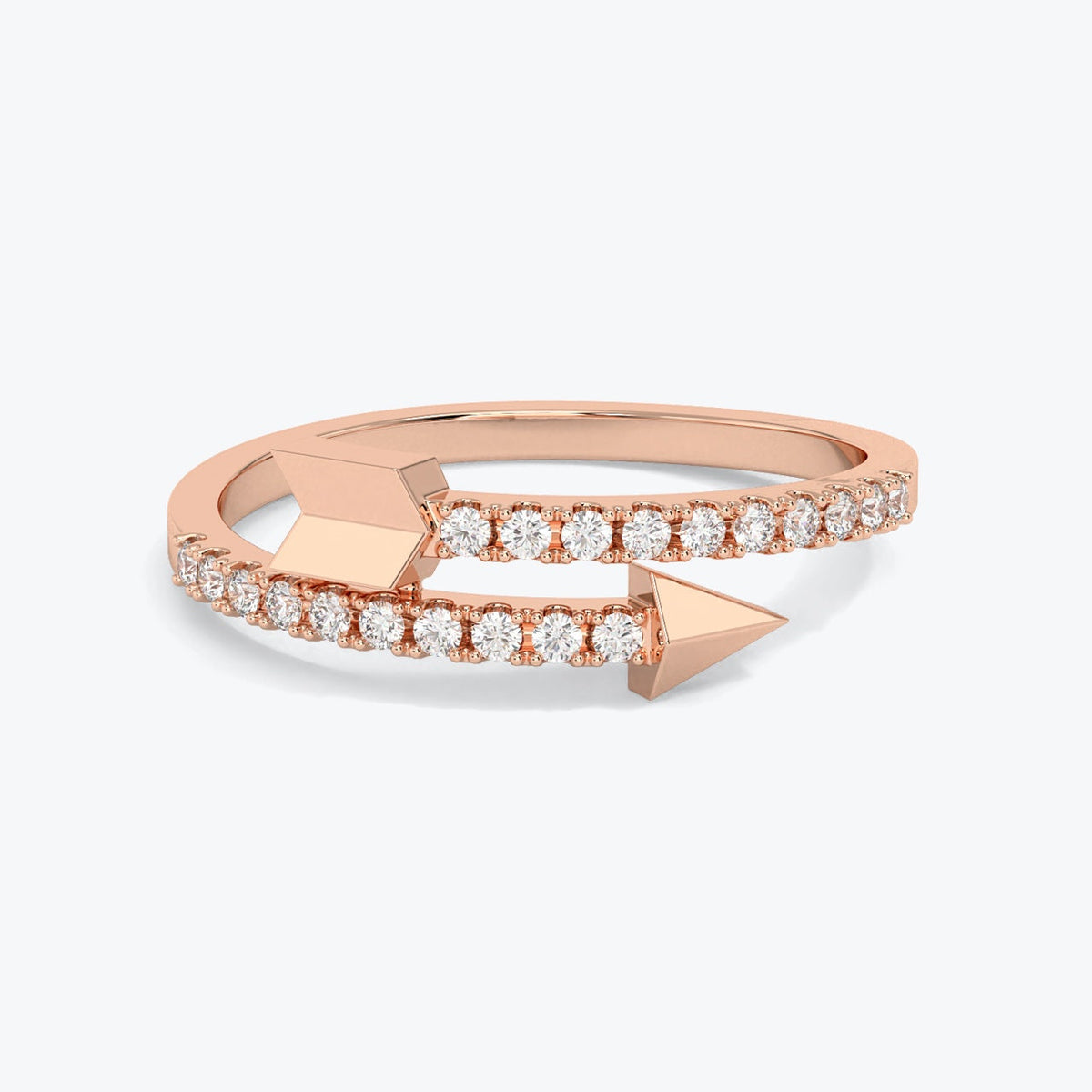 14k Gold Diamond Arrow Ring: Pave Statement Jewelry
