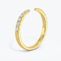 Diamond Ring, 14k Gold Pave Diamond Open Cuff Claw Diamond Ring, Diamond Open Claw Ring,  Stackable Open Claw Micro Pave Diamond Ring, White