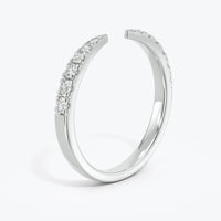 Diamond Ring, 14k Gold Pave Diamond Open Cuff Claw Diamond Ring, Diamond Open Claw Ring,  Stackable Open Claw Micro Pave Diamond Ring, White