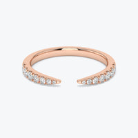 Diamond Ring, 14k Gold Pave Diamond Open Cuff Claw Diamond Ring, Diamond Open Claw Ring,  Stackable Open Claw Micro Pave Diamond Ring, White