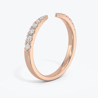 Diamond Ring, 14k Gold Pave Diamond Open Cuff Claw Diamond Ring, Diamond Open Claw Ring,  Stackable Open Claw Micro Pave Diamond Ring, White