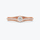 Gold Split Shank Diamond Engagement Ring – 14K Yellow Gold, Round-Cut Diamond 0.30Ctw, Unique Bridal Ring