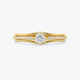 Gold Split Shank Diamond Engagement Ring – 14K Yellow Gold, Round-Cut Diamond 0.30Ctw, Unique Bridal Ring