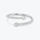 14k Gold Diamond Spiral Ring, Diamond Cuff Ring,  Dual Diamond Band, Open Diamond Ring, Anniversary Ring, Thin Stacking Ring Women, White