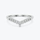 14k Gold Diamond Chevron Ring, Stackable Diamond V Ring, Half Eternity Curved Band Chevron Ring, Diamond Minimalist  Stacking Nesting Band