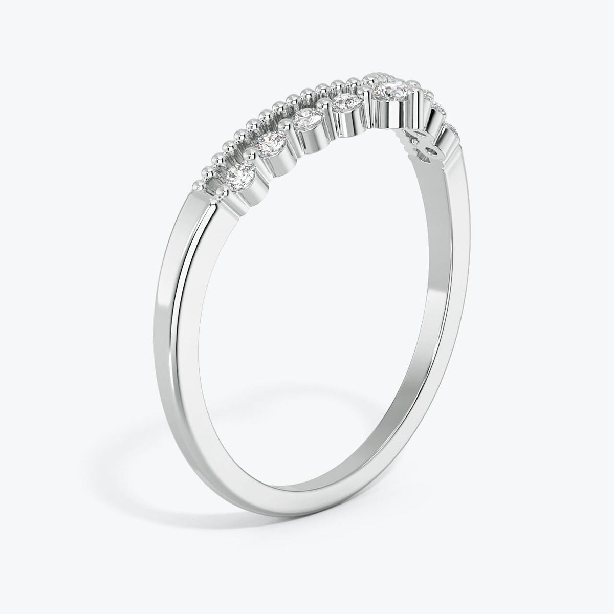14k Gold Diamond Chevron Ring: Minimalist Stacking V Band