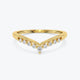 14k Gold Diamond Chevron Ring, Stackable Diamond V Ring, Half Eternity Curved Band Chevron Ring, Diamond Minimalist  Stacking Nesting Band