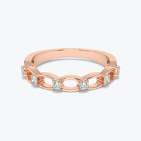 14K Gold Diamond Link Ring – Timeless Elegance