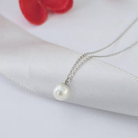 Pearl Necklace in 14k Solid Gold, Freshwater Pearl Necklace, Dainty Pearl Solid Gold Necklace, Minimalist 14k Solid Gold Necklace, White