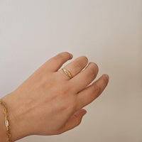 14k Gold Croissant Ring: Chunky Domed Band, Handmade Fine Jewelry