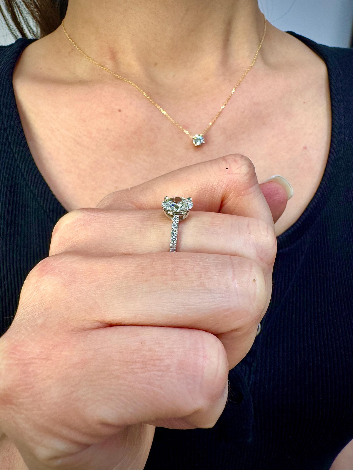 1 Carat Oval Lab-Grown Diamond Engagement Ring — view 5