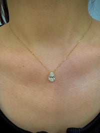 2 Ct Pear Cut Lab Grown Diamond Necklace: 14K Gold Solitaire Pendant, IGI Certified