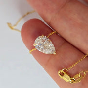 2 Carat Pear Lab-Grown Diamond Solitaire Necklace — view 5