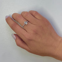 1.5 Carat Oval Lab Grown Diamond Engagement Ring: 14k Gold Hidden Halo Pave Setting