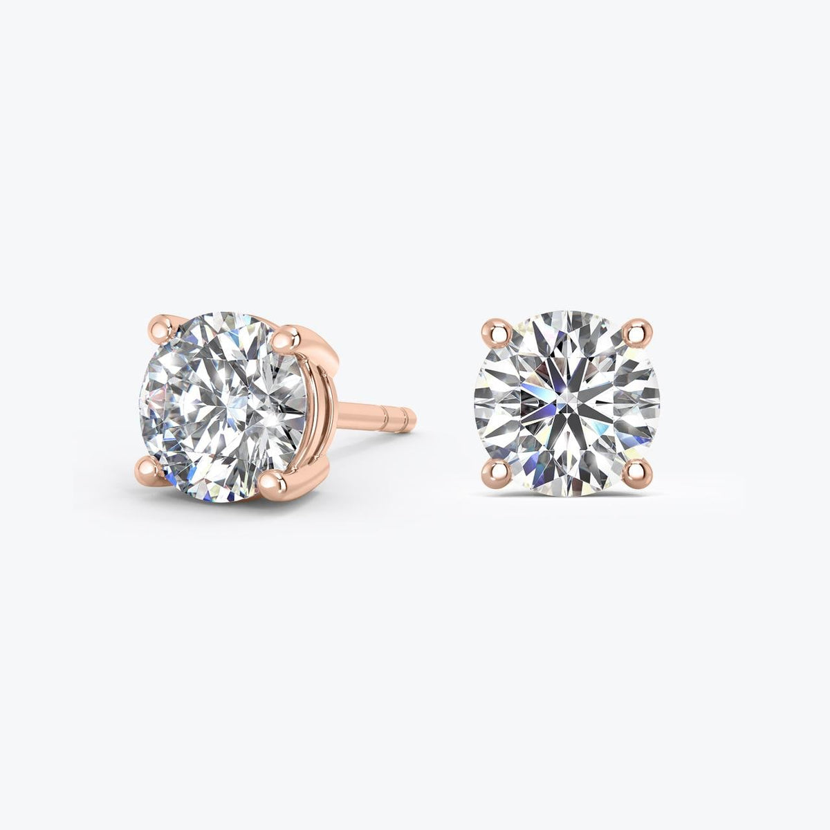 0.50Ct Lab Grown Diamond Stud Earrings in 14k Solid Gold, IGI certified, Round Lab Diamond Studs, VS1 Clarity Lab Grown Diamond Stud Earring