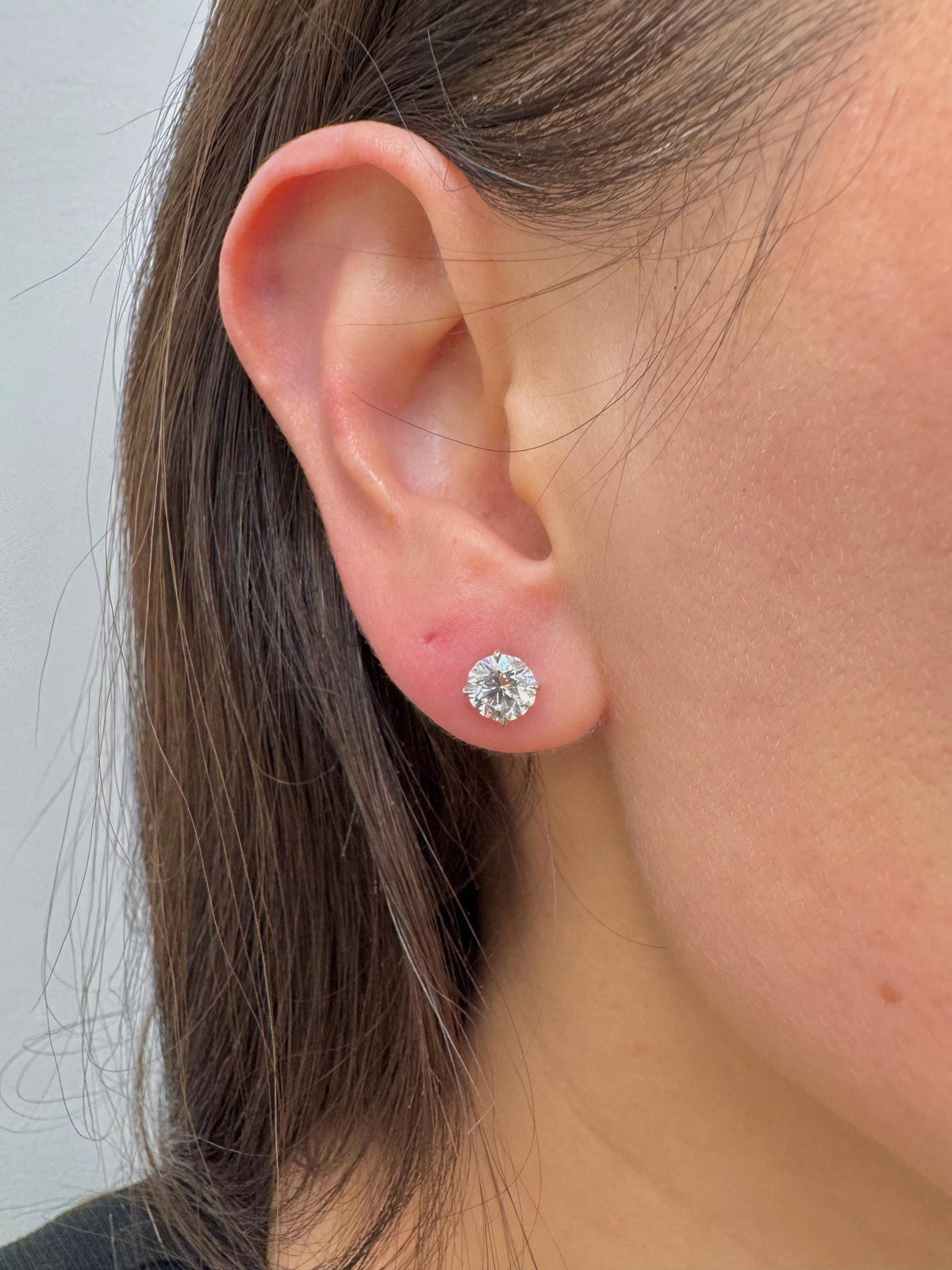 2 Carat Round Lab-Grown Diamond Stud Earrings — view 1