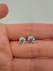 2 Carat Round Lab-Grown Diamond Stud Earrings — view 7
