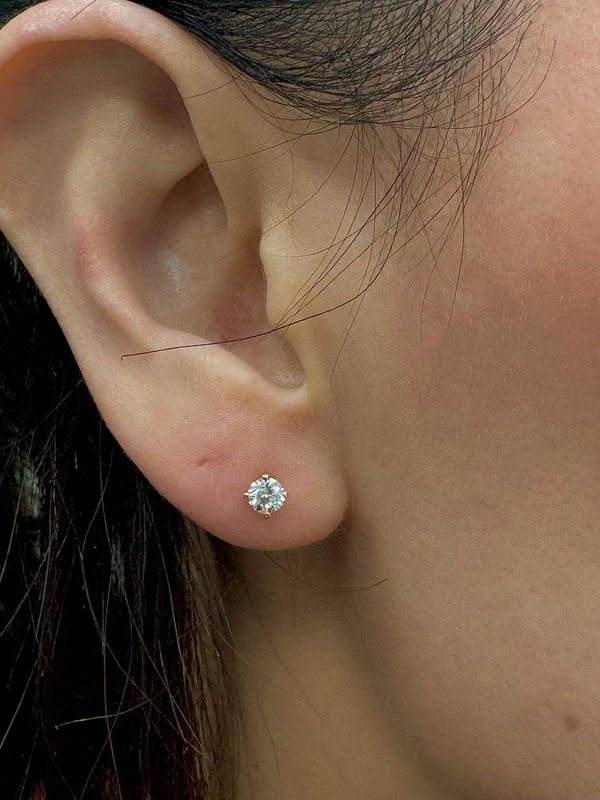 0.50Ct Lab Grown Diamond Stud Earrings in 14k Solid Gold, IGI certified, Round Lab Diamond Studs, VS1 Clarity Lab Grown Diamond Stud Earring