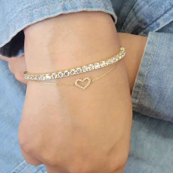 14K Gold 6Ct  Diamond Tennis Bracelet, Lab Grown Diamond Bracelet, Stackable Infinity Bracelet, EF VS With Certificate, Wedding Jewelry