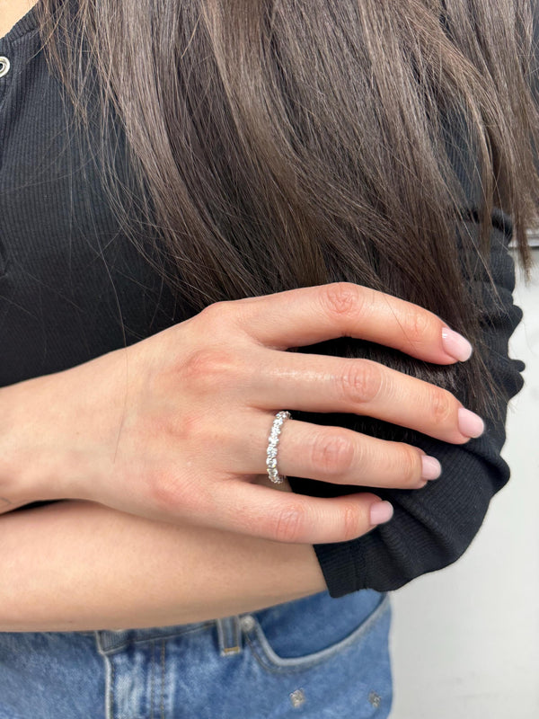 2.60 Ct Lab Grown Diamond Ring, 14k Full Eternity Round Brilliant Lab Grown Diamond Band, Women Wedding Ring Diamond Eternity Stacking Ring