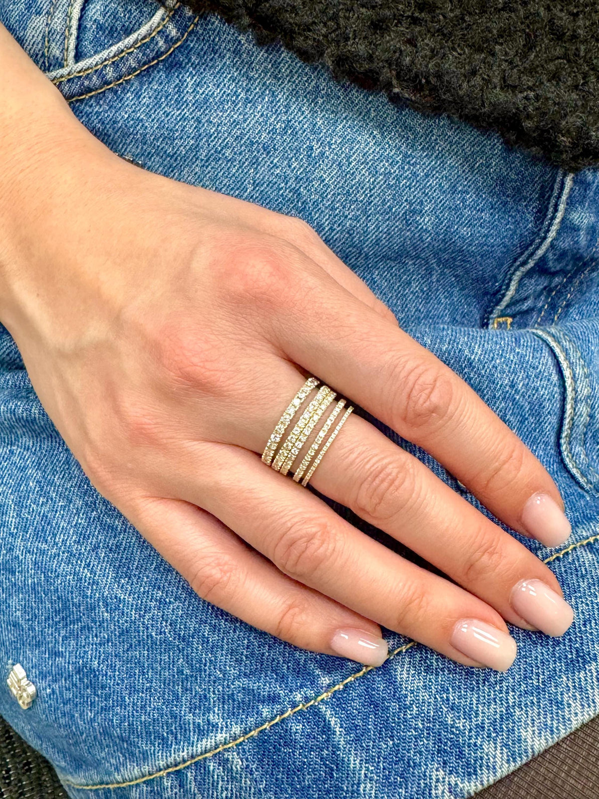 14k Gold Diamond Eternity Band: Micro Pave Stackable Ring