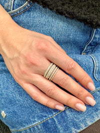 14k Gold Diamond Eternity Band: Micro Pave Stackable Ring