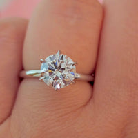 2 Carat F Color VS1 Clarity IGI Certified Round Ideal Cut Lab Grown Diamond Solitaire Engagement Ring