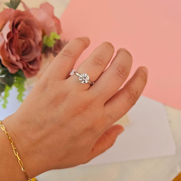 2 Carat Lab Grown Diamond Solitaire Engagement Ring, 14k Gold