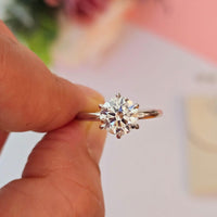2 Carat F Color VS1 Clarity IGI Certified Round Ideal Cut Lab Grown Diamond Solitaire Engagement Ring