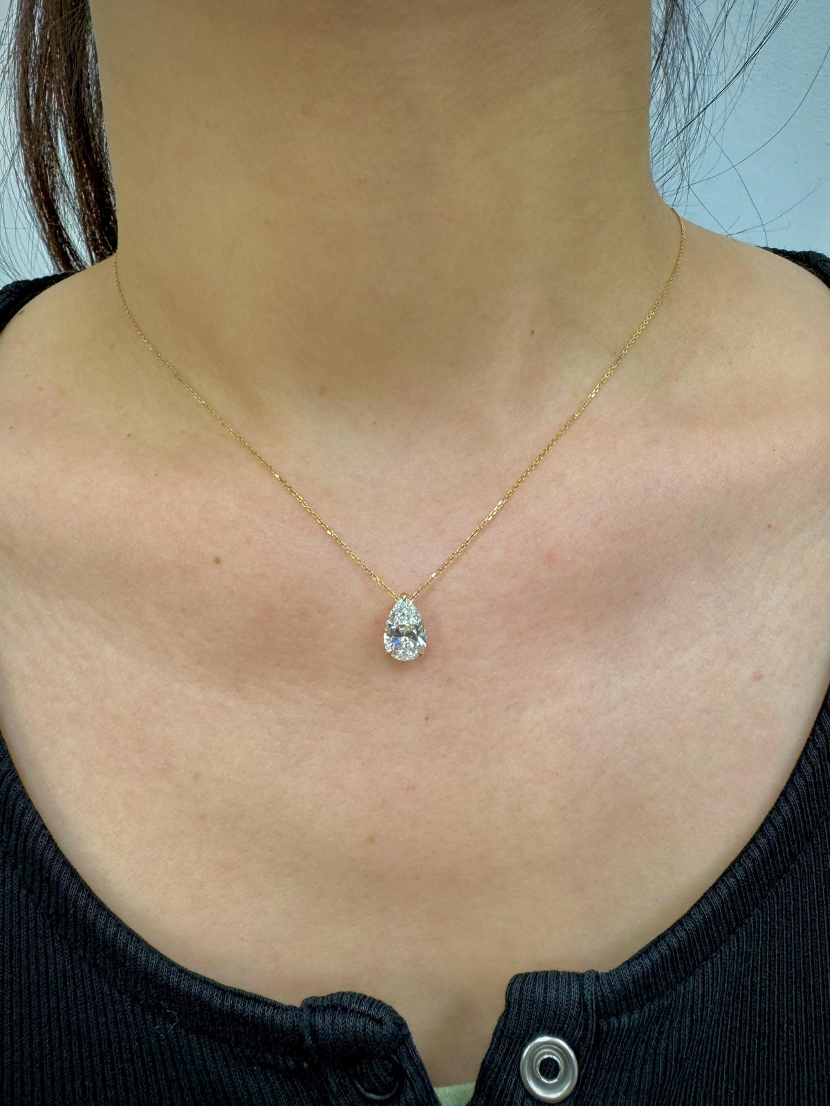 2 Carat Pear Lab-Grown Diamond Solitaire Necklace — view 8