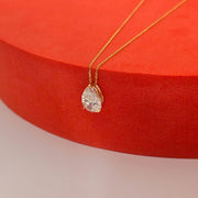 2 Carat Pear Lab-Grown Diamond Solitaire Necklace — view 7