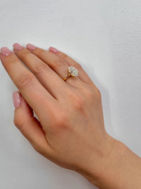 3 Carat Oval Lab Grown E VS1 Diamond Ring, Hidden Halo Engagement Ring,14k Gold Double Prong Ring, Oval Cut CVD Diamond Ring, IGI Certified