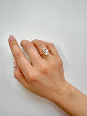 3 Carat Oval Lab-Grown Diamond Hidden Halo Ring — view 3