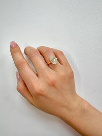 3 Carat Oval Lab Grown E VS1 Diamond Ring, Hidden Halo Engagement Ring,14k Gold Double Prong Ring, Oval Cut CVD Diamond Ring, IGI Certified