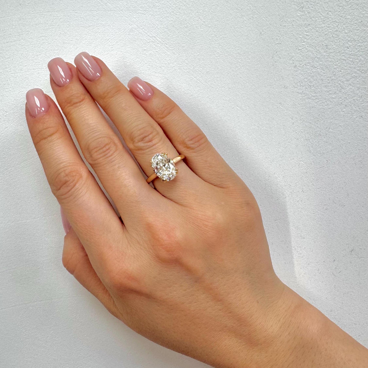 3 Carat Oval Lab-Grown Diamond Hidden Halo Ring — view 1
