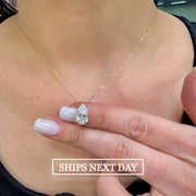 2 Carat Pear Lab-Grown Diamond Solitaire Necklace — view 1