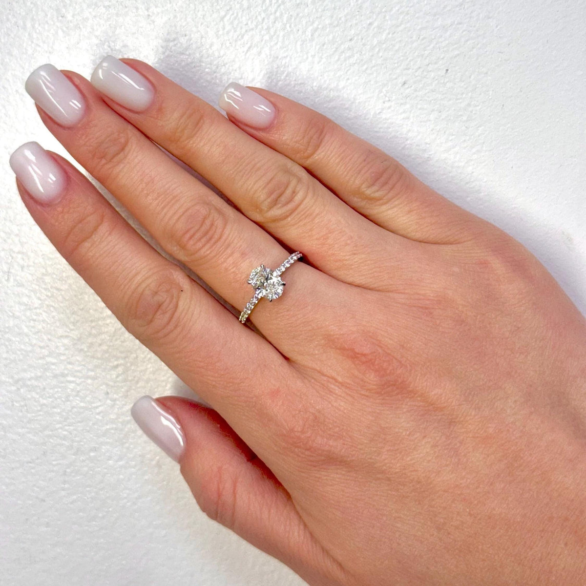 1 Carat Oval Lab-Grown Diamond Engagement Ring — view 2