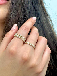 14k Gold Diamond Eternity Band: Micro Pave Stackable Ring