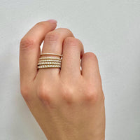 14k Gold Diamond Eternity Band: Micro Pave Stackable Ring
