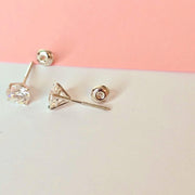 2 Carat Round Lab-Grown Diamond Stud Earrings — view 4