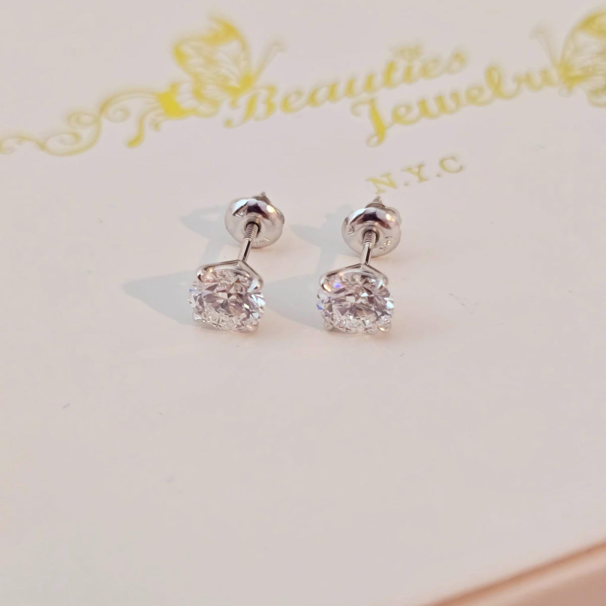 2 Carat Round Lab-Grown Diamond Stud Earrings — view 8