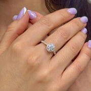 1 Carat Round Lab-Grown Diamond Halo Ring — view 1