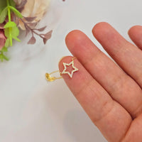 14k Solid Gold Diamond Star Necklace: Dainty Celestial Pendant