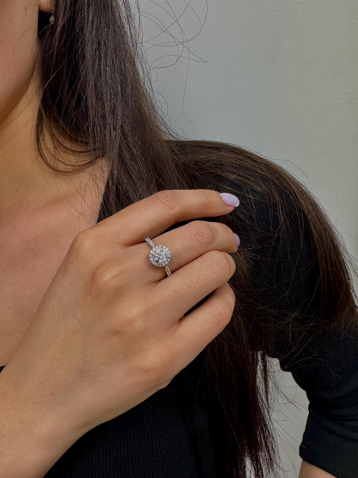 1 Carat Round Lab-Grown Diamond Halo Ring — view 8