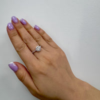 IGI Certified 1.35 Carat Lab Diamond Halo Engagement Ring: 14k Gold