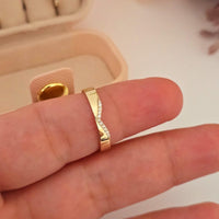 Diamond Chevron Wedding Band: 14K Gold V-Shape Stacking Ring