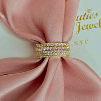 14k Gold Diamond Eternity Band: Micro Pave Stackable Ring