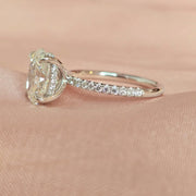 2 Carat Oval Lab-Grown Diamond Hidden Halo Ring — view 2